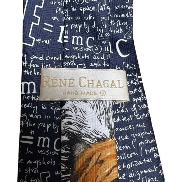 Albert Einstein E=MC2 Chalkboard Artistic Rene Chagal Handmade Tie 60” - Picture 3 of 4